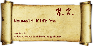 Neuwald Klára névjegykártya