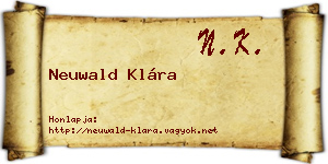 Neuwald Klára névjegykártya